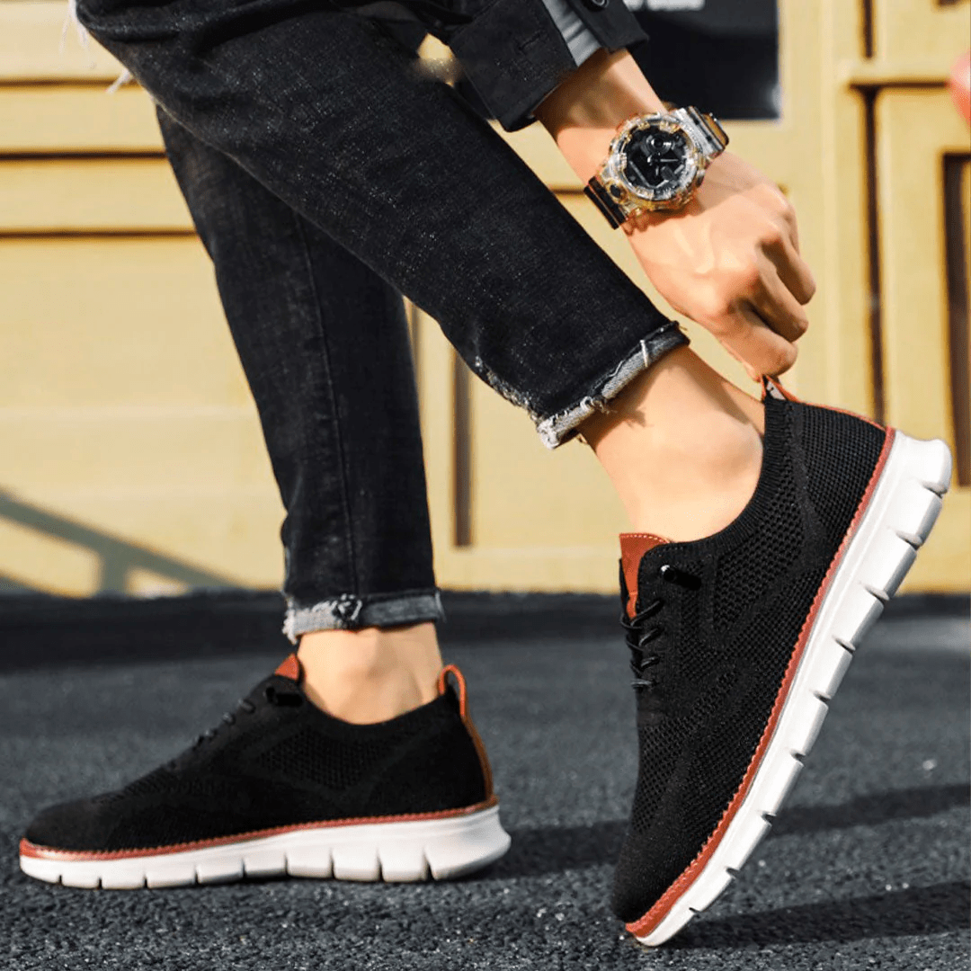 Men's Comfort Sneakers Lightweight Breathable Vegan Leather Everyday Shoes for Work Casual Office Walking | Thomler