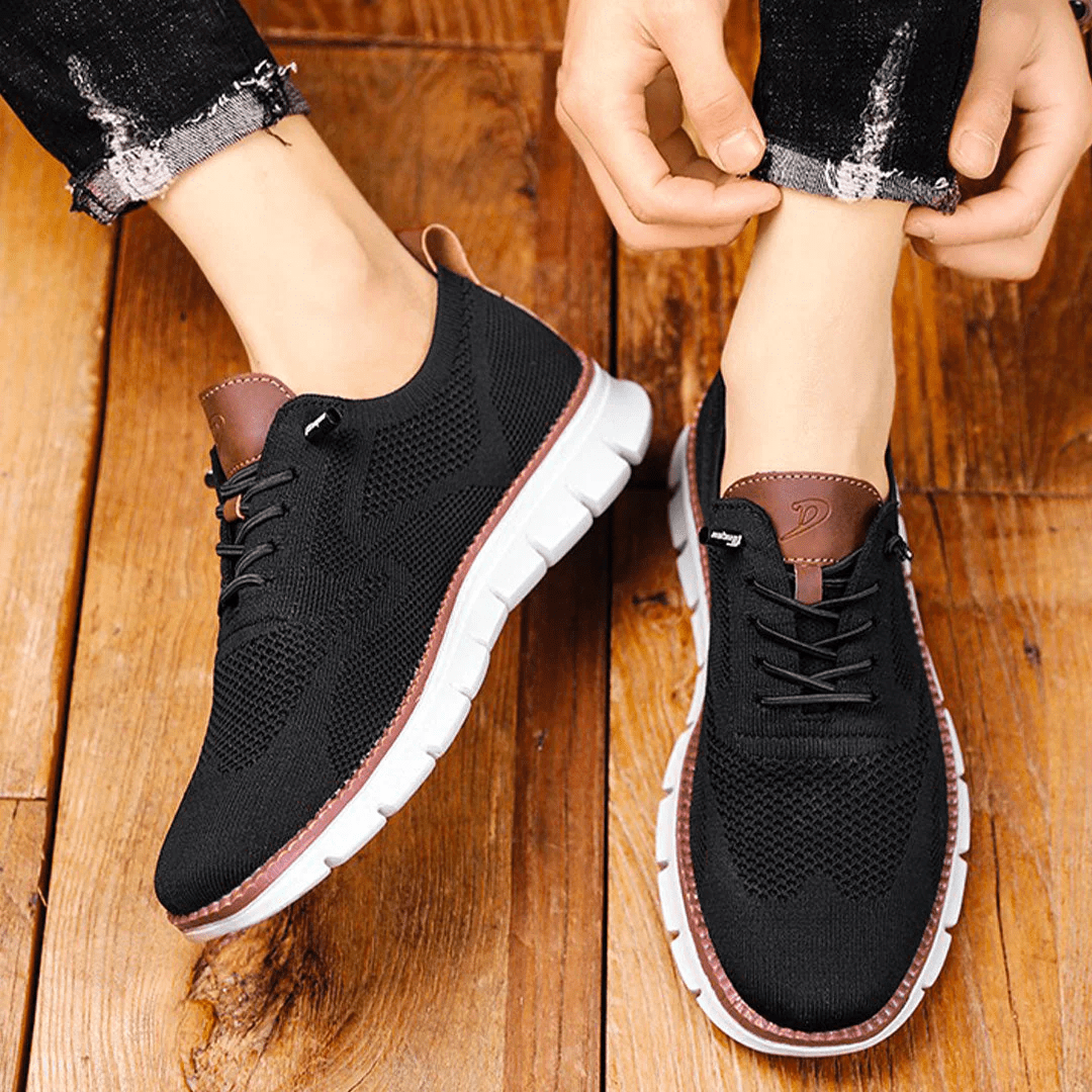 Men's Comfort Sneakers Lightweight Breathable Vegan Leather Everyday Shoes for Work Casual Office Walking | Thomler