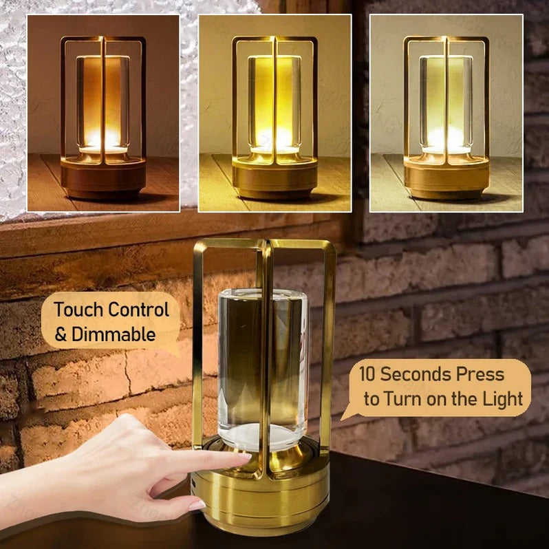 Rechargeable LED Desk Light with Touch Dimmer & Adjustable Color Temp for Bedroom Nightstand Restaurant Ambient Lighting | Thomler