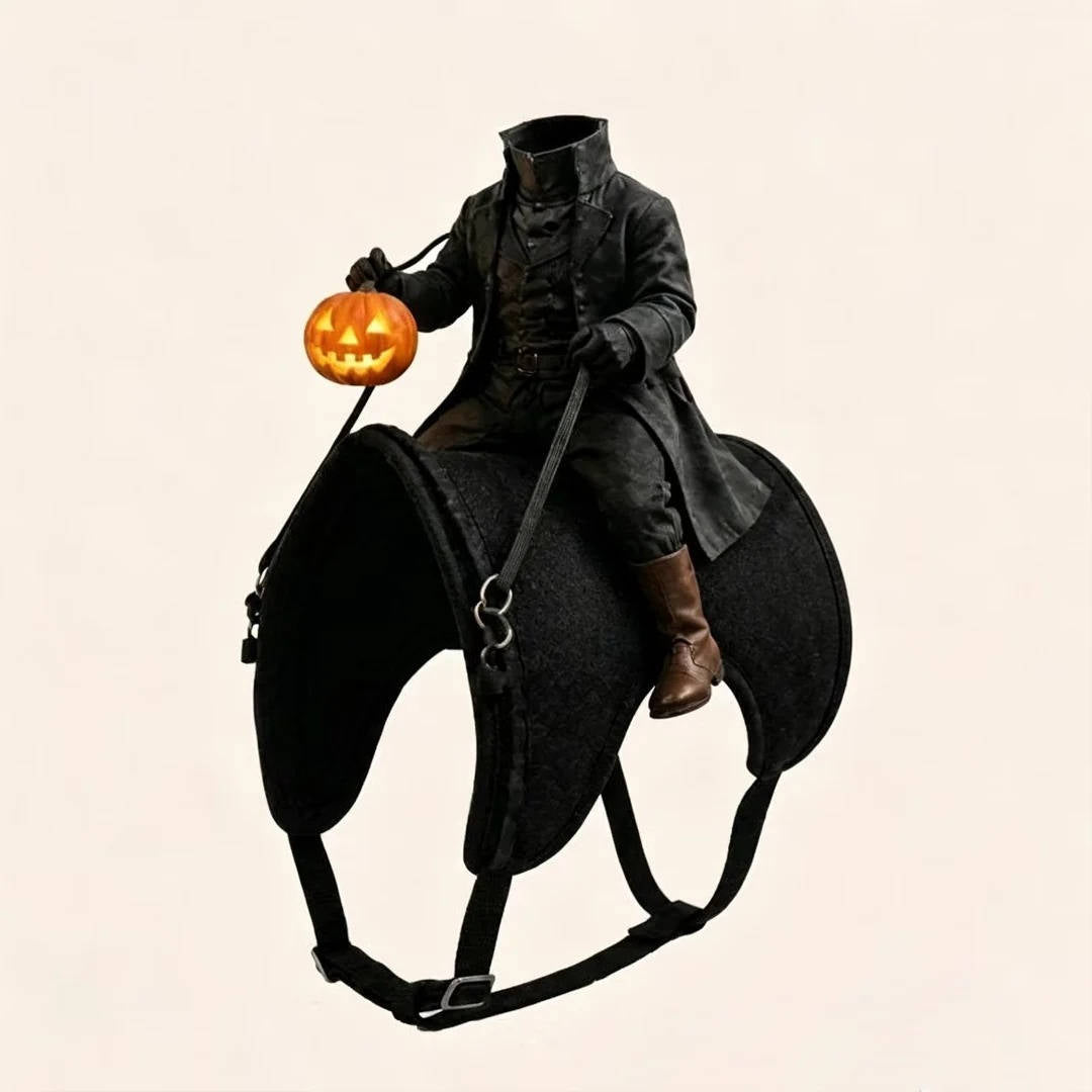 Spooky Horseman Pet Costume for Dogs & Cats – Light-Up Jack-O'-Lantern Rider Halloween Outfit | Thomler
