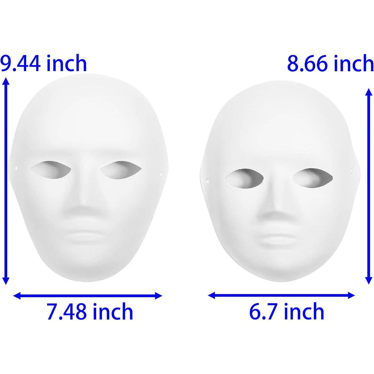 14-Pack Unpainted Papier-Mâché Face Masks for Costume Parties, DIY Crafts & Group Art Projects | Thomler