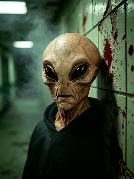 Full-Head Latex Extraterrestrial Mask for Halloween Costume Parties Adults One Size Breathable Design | Thomler