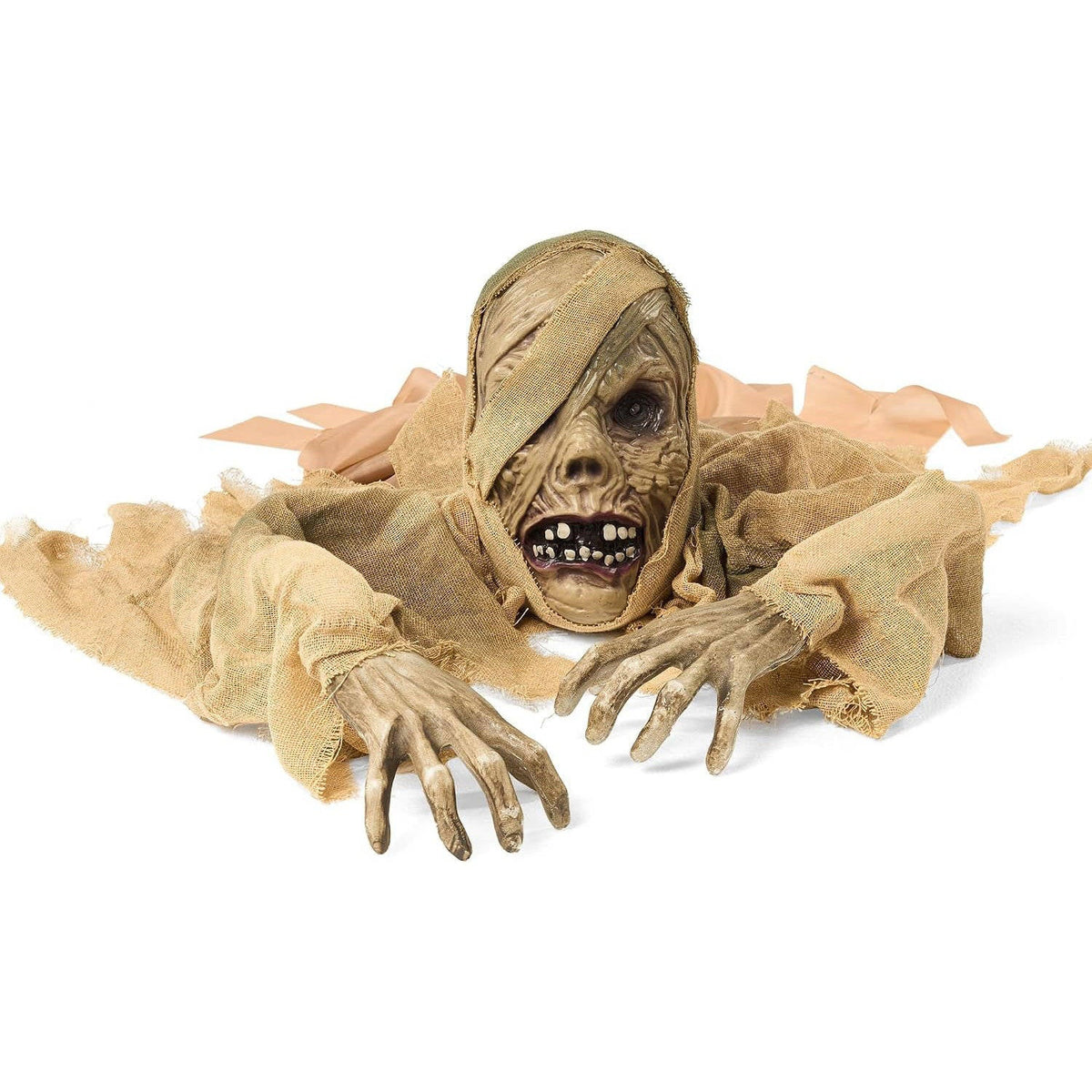 Motion-Activated Graveyard Zombie Prop with Glowing Red Eyes and Scary Moans for Halloween Yard Decor | Thomler