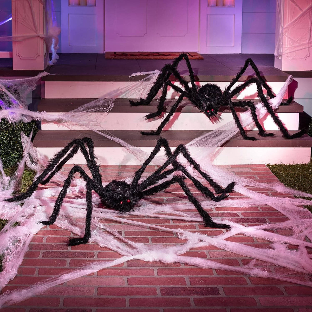 Oversized Poseable Arachnid Props Set – 63-Inch Dark Decorations for Yard & Indoor Haunted Displays | Thomler