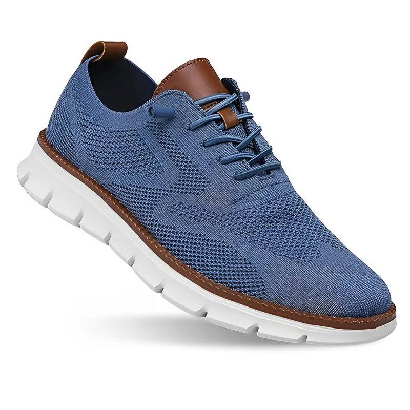 Men's Breathable Slip-On Dress Shoes – Cushioned Wide Toe Box Lightweight Knit Oxford for Work Office Casual Everyday Comfort | Thomler