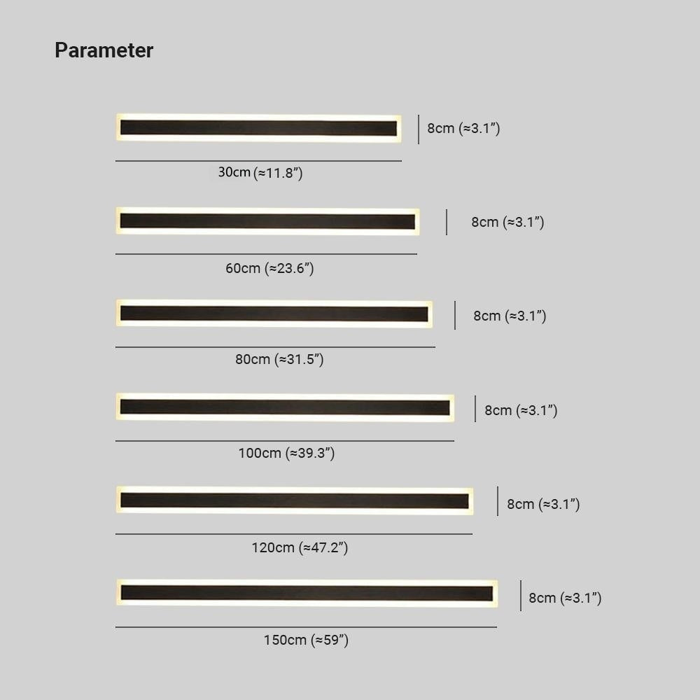 Wall Lamp Metal Acrylic 240.0 cm (94.5") Black Outdoor Facade Garden Terrace LED Light IP65 Waterproof Linear Sconce | Thomler