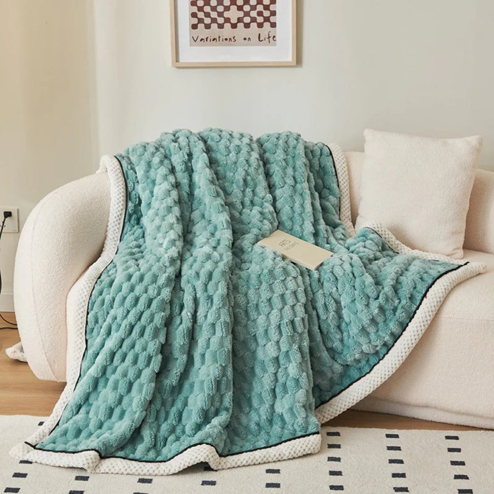 Textured Sherpa Fleece Throw Blanket for Couch Bed & Year-Round Comfort in Multiple Sizes & Colors for Living Room Bedroom Decor | Thomler