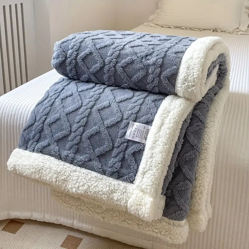 Reversible Sherpa Fleece Throw Blanket Plush Tufted Double-Sided for Couch Bed Sofa All-Season Warmth Bedroom Living Room Décor | Thomler
