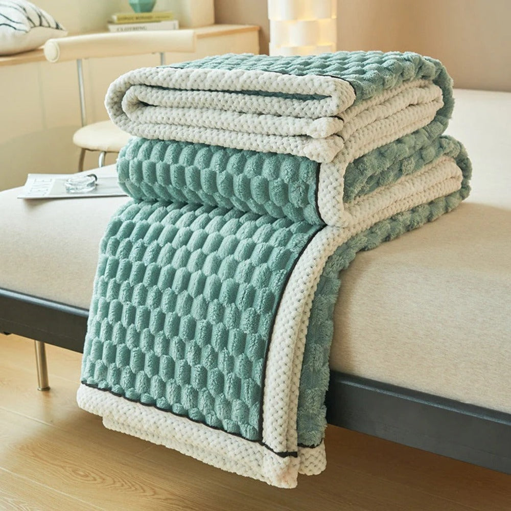 Textured Sherpa Fleece Throw Blanket for Couch Bed & Year-Round Comfort in Multiple Sizes & Colors for Living Room Bedroom Decor | Thomler