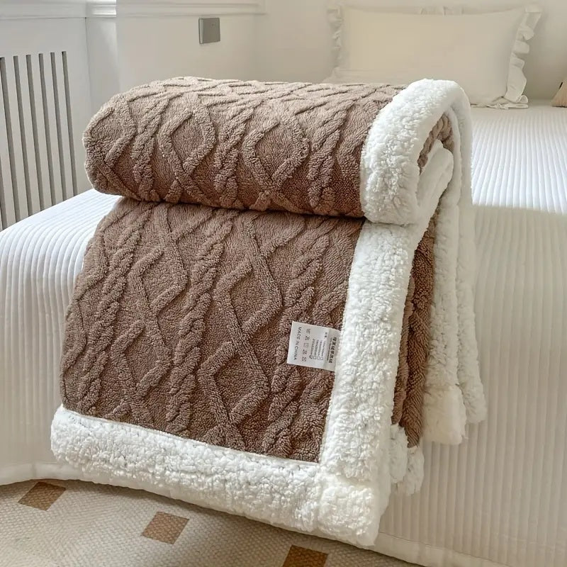 Reversible Sherpa Fleece Throw Blanket Plush Tufted Double-Sided for Couch Bed Sofa All-Season Warmth Bedroom Living Room Décor | Thomler