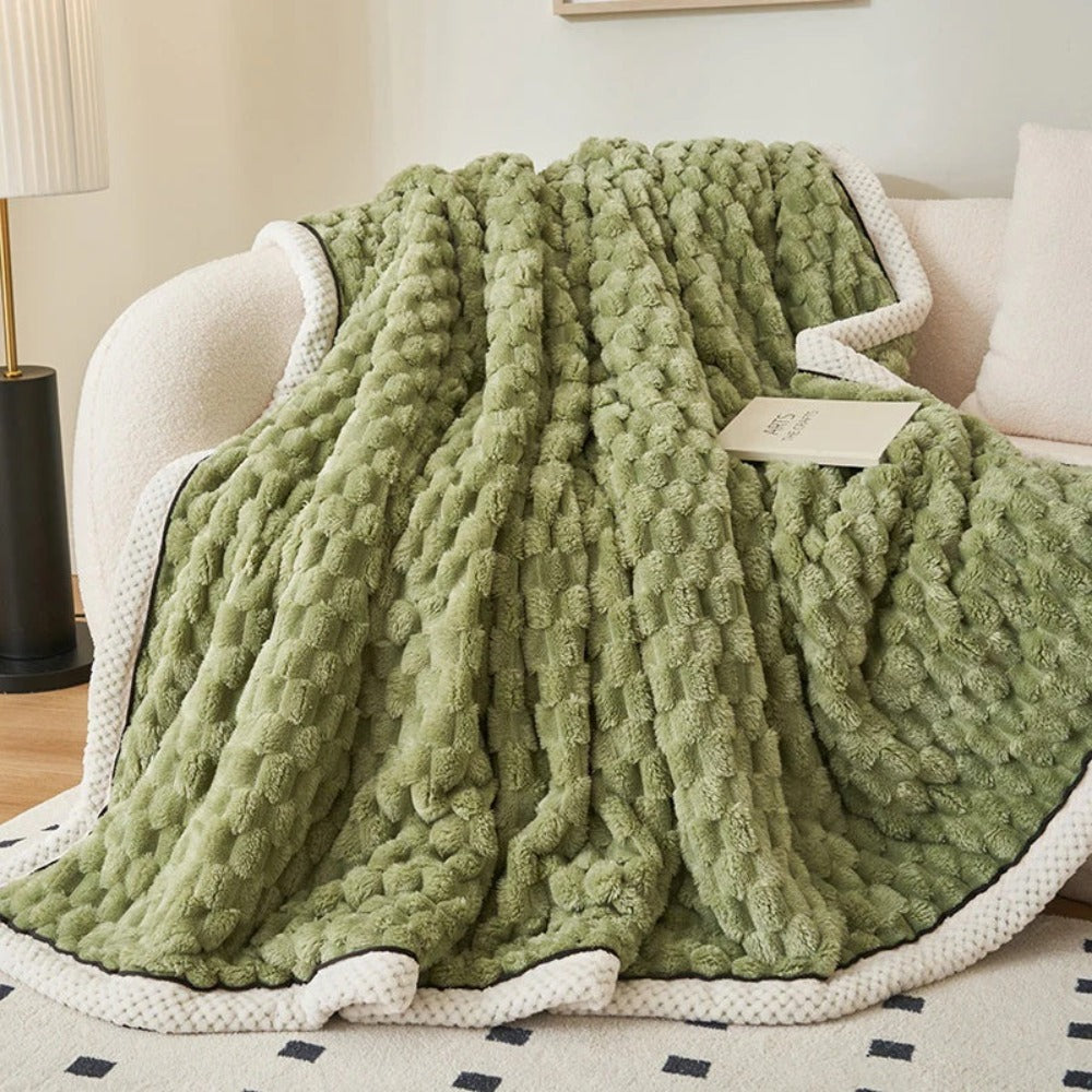 Textured Sherpa Fleece Throw Blanket for Couch Bed & Year-Round Comfort in Multiple Sizes & Colors for Living Room Bedroom Decor | Thomler