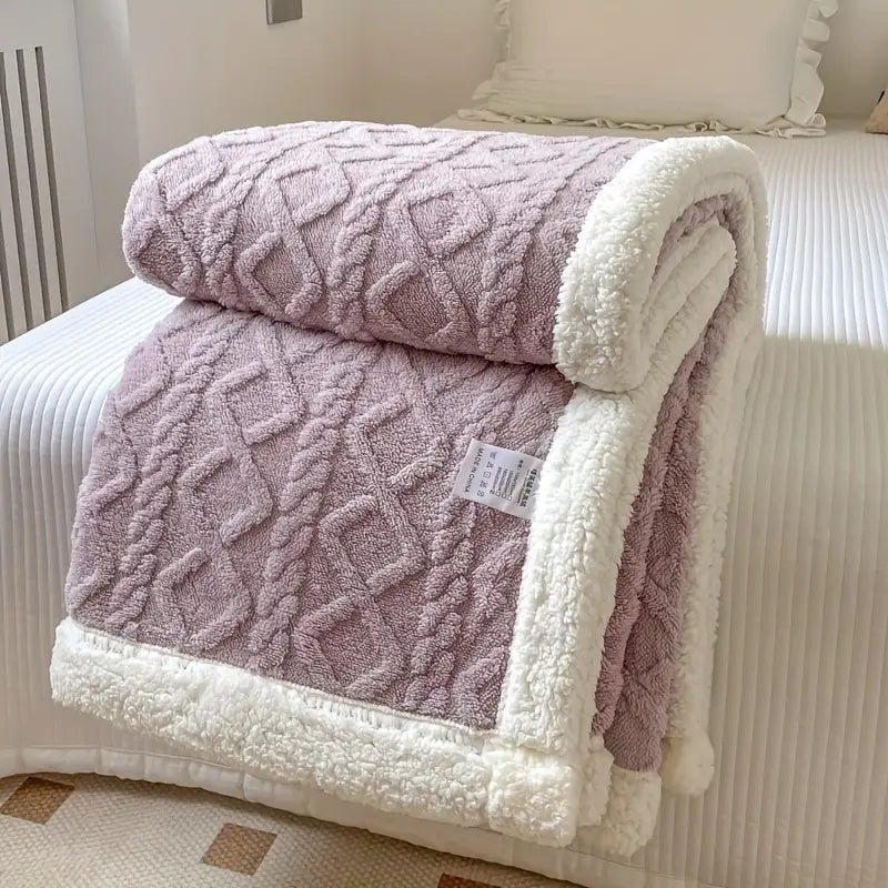 Reversible Sherpa Fleece Throw Blanket Plush Tufted Double-Sided for Couch Bed Sofa All-Season Warmth Bedroom Living Room Décor | Thomler