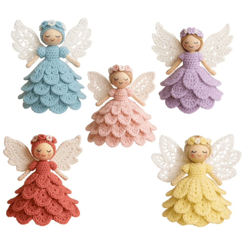 DIY Crochet Angel Craft Kit – Complete Beginner-Friendly Holiday Ornament Project with Yarn, Hook & Accessories for Christmas Decor & Gifts | Thomler