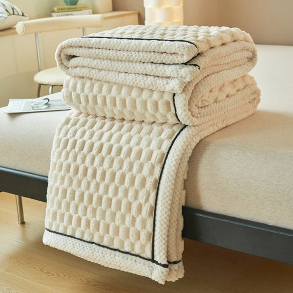 Textured Sherpa Fleece Throw Blanket for Couch Bed & Year-Round Comfort in Multiple Sizes & Colors for Living Room Bedroom Decor | Thomler