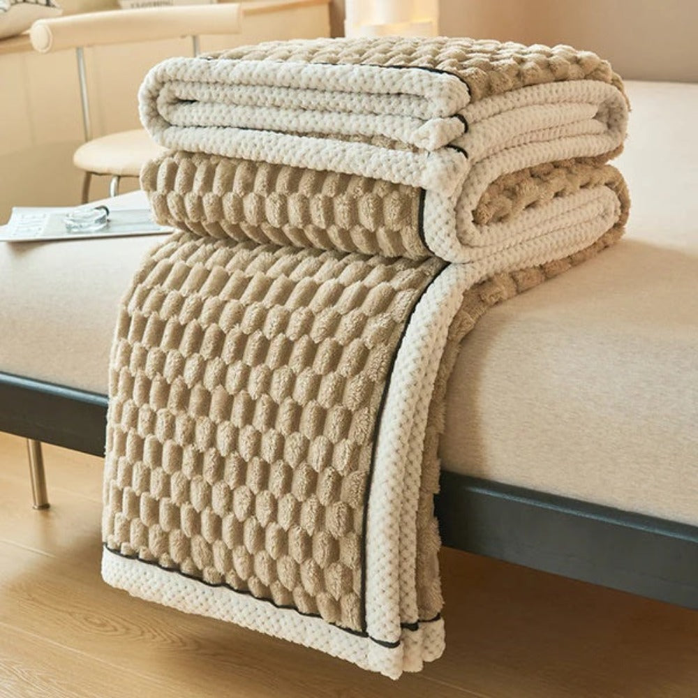 Textured Sherpa Fleece Throw Blanket for Couch Bed & Year-Round Comfort in Multiple Sizes & Colors for Living Room Bedroom Decor | Thomler