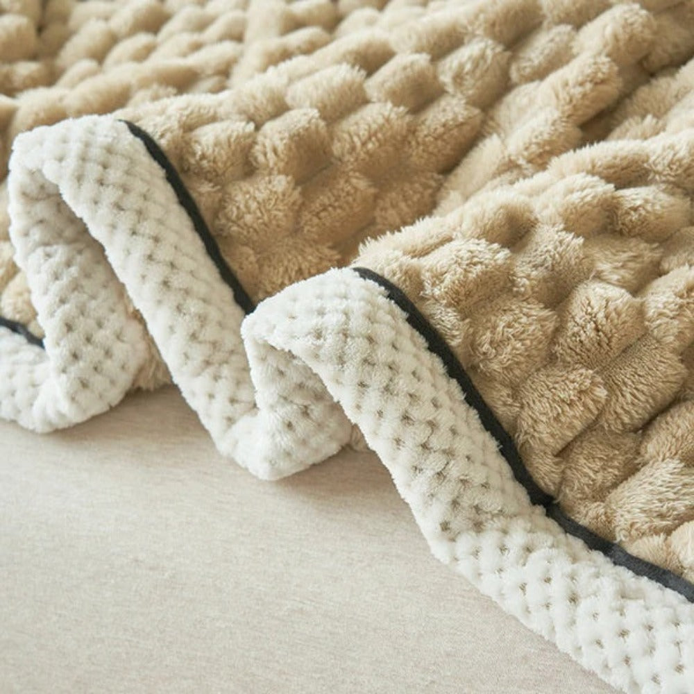 Textured Sherpa Fleece Throw Blanket for Couch Bed & Year-Round Comfort in Multiple Sizes & Colors for Living Room Bedroom Decor | Thomler