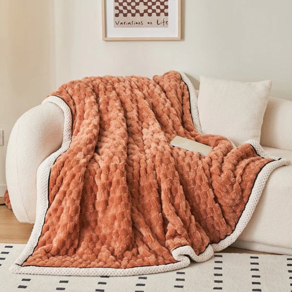 Textured Sherpa Fleece Throw Blanket for Couch Bed & Year-Round Comfort in Multiple Sizes & Colors for Living Room Bedroom Decor | Thomler