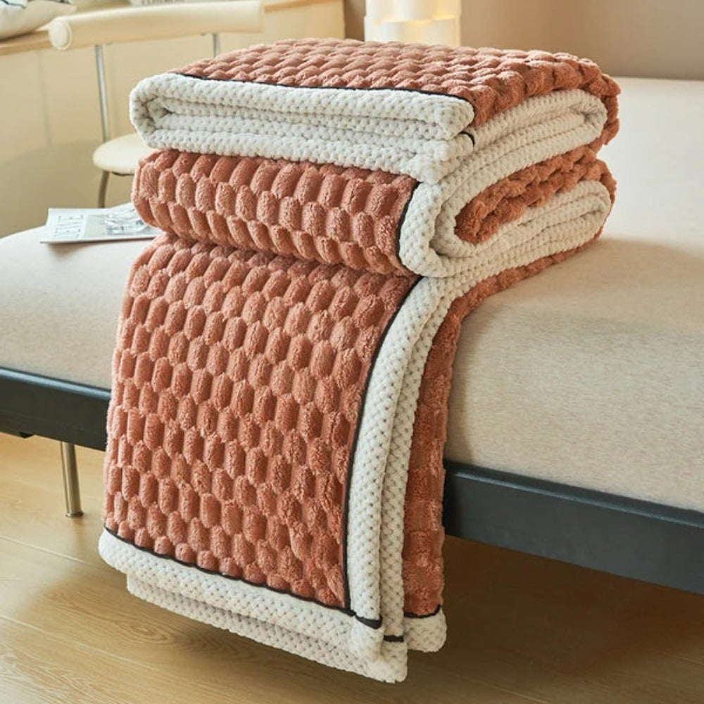 Textured Sherpa Fleece Throw Blanket for Couch Bed & Year-Round Comfort in Multiple Sizes & Colors for Living Room Bedroom Decor | Thomler