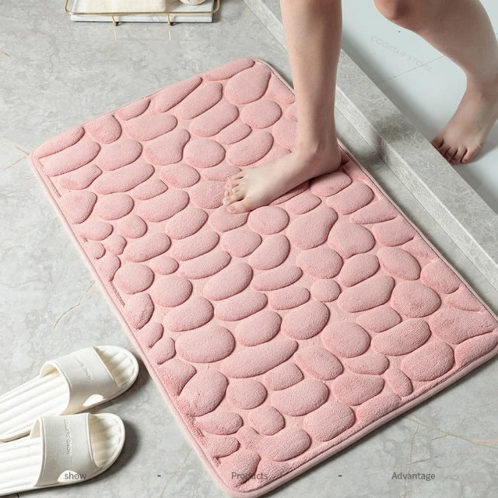 Bath Mat Microfiber Non-Slip 50.0 cm x 80.0 cm Cream Bathroom Floor Mat Soft Absorbent Quick-Drying Comfortable Home Use Kitchen Laundry | Thomler