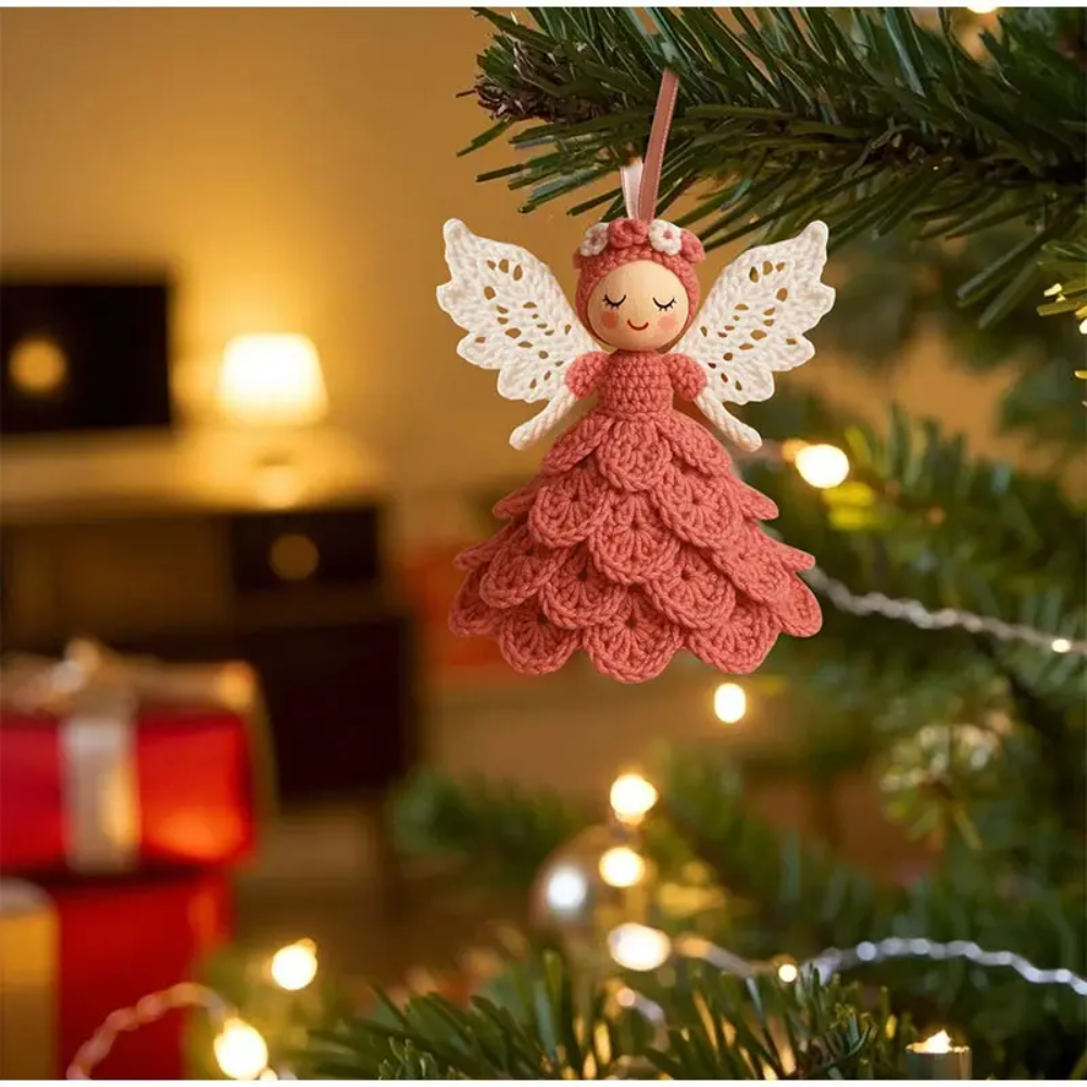 DIY Crochet Angel Craft Kit – Complete Beginner-Friendly Holiday Ornament Project with Yarn, Hook & Accessories for Christmas Decor & Gifts | Thomler