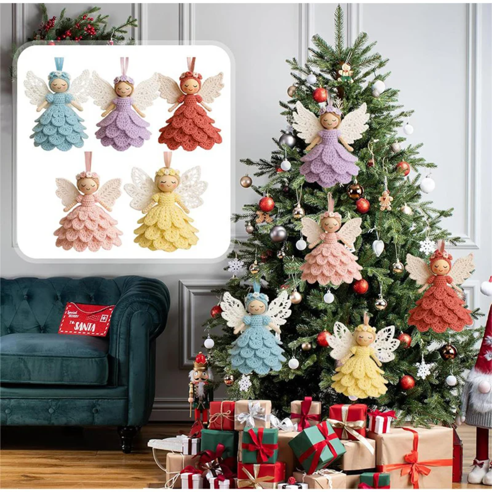 DIY Crochet Angel Craft Kit – Complete Beginner-Friendly Holiday Ornament Project with Yarn, Hook & Accessories for Christmas Decor & Gifts | Thomler