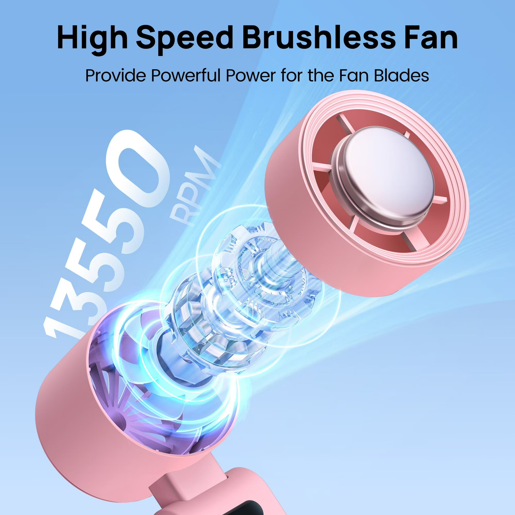 Handheld Rechargeable Mini Fan with Ice Tray Cooling Chamber & 199 Speed Settings for Travel Desk Home | Thomler