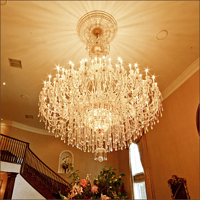 Grand Tiered Crystal Chandelier 35-90 Bulbs Dimmable LED Foyer Statement Lighting for High Ceilings Entryway Staircase Hotel Lobby | Thomler