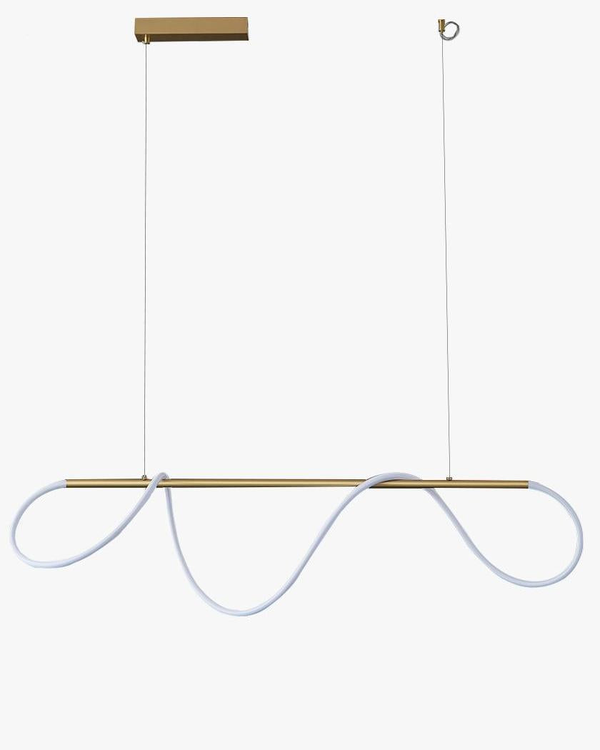 Linear LED Chandelier Silicone 43 in Adjustable Dining Room Pendant Light Warm White 3000K–6000K Remote Dimmable Modern Ceiling Fixture | Thomler