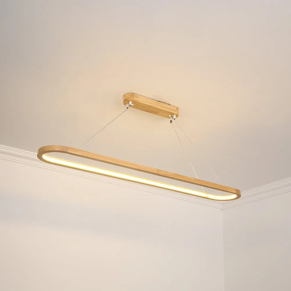 Hanging Ceiling Fixture with Natural Wood Finish & Acrylic Diffuser for Dining Rooms, Kitchen Islands & Living Spaces | Thomler