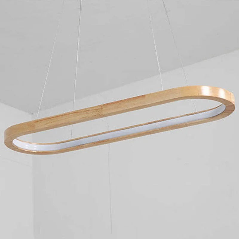 Hanging Ceiling Fixture with Natural Wood Finish & Acrylic Diffuser for Dining Rooms, Kitchen Islands & Living Spaces | Thomler