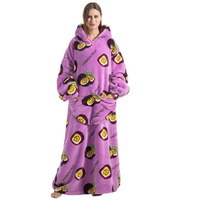 Oversized Hooded Throw with Sleeves – Dual-Layer Sherpa & Fleece for Couch Lounging, Gaming & Reading | Thomler