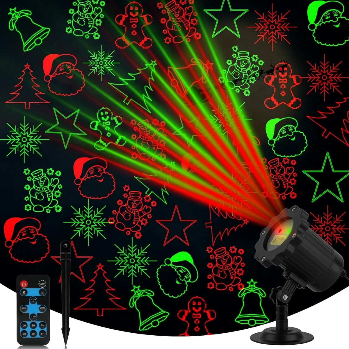 Outdoor Motion Laser Light with Remote and Auto Shutoff for Seasonal Yard Display | Thomler