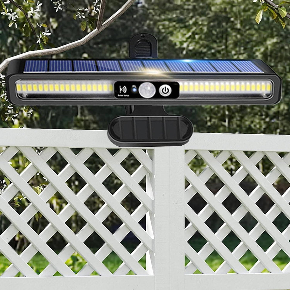 Motion-Activated Solar Clip Light for Fences, Decks & Sheds – 36 LED, IP55 Weatherproof, 2-Pack | Thomler