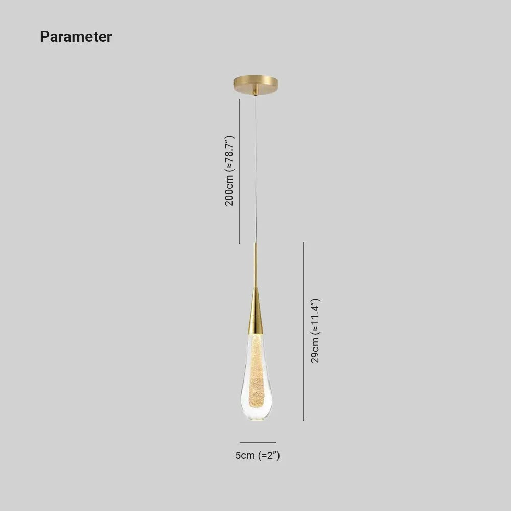 Golden Teardrop Crystal Chandelier for Kitchen and Living Room | Thomler
