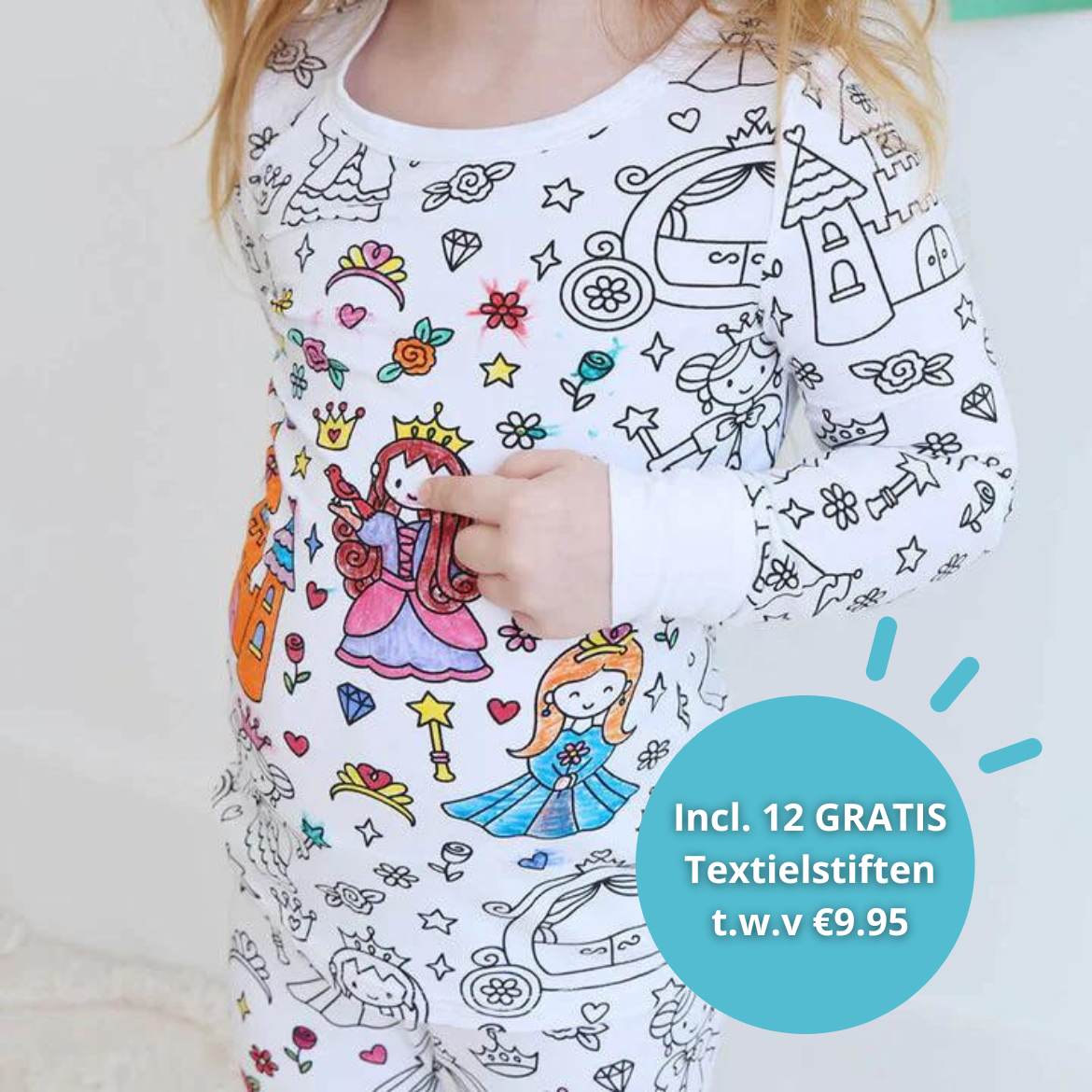 Color-Your-Own Kids Pajama Set with Washable Fabric Markers – Creative Bedtime Activity | Thomler