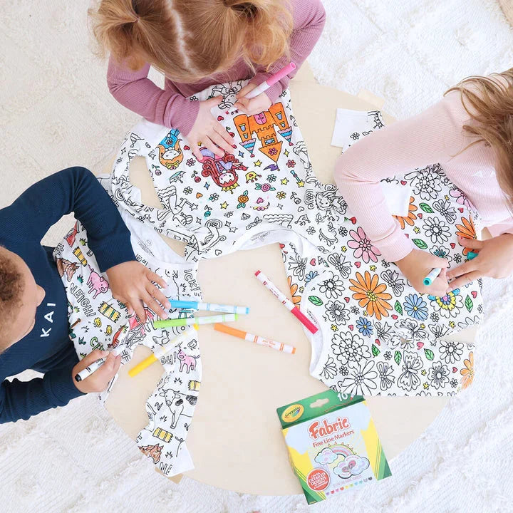 Color-Your-Own Kids Pajama Set with Washable Fabric Markers – Creative Bedtime Activity | Thomler