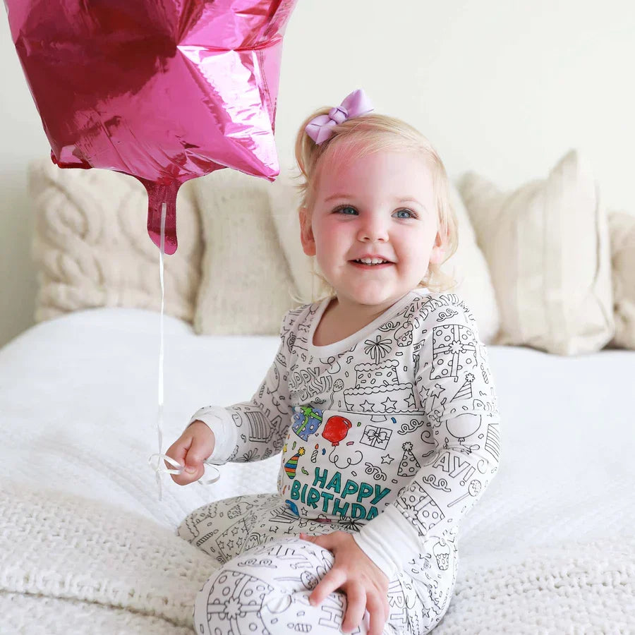 Color-Your-Own Kids Pajama Set with Washable Fabric Markers – Creative Bedtime Activity | Thomler