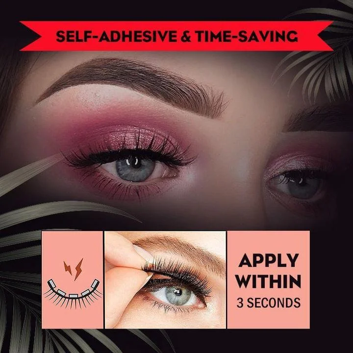 Stick-On False Lashes Reusable No Glue Fake Eyelashes Self-Adhesive Strip Lashes Natural Look Washable Falsies for Everyday | Thomler