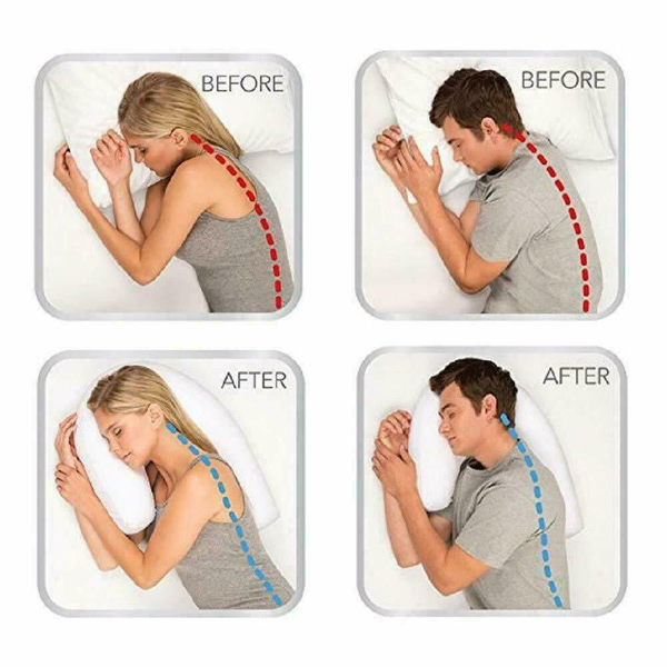 Contour Sleep Pillow for Side Sleepers with Ear Relief Cutout – Spine-Aligning Memory Support for Pain-Free Rest, Washable Cover, 21×16 in | Thomler