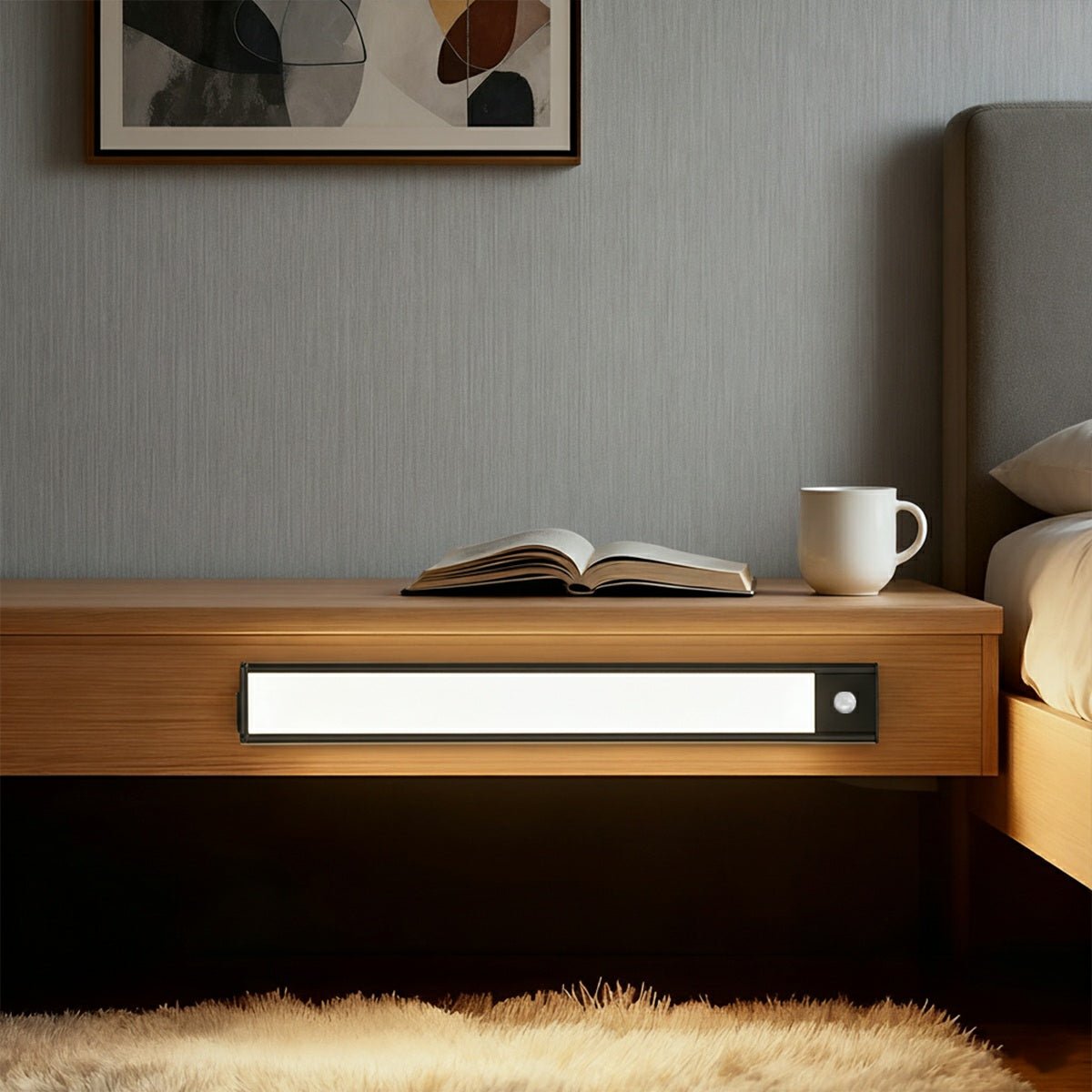 Cabinet Light Aluminium 60.0 cm Motion Sensor USB Rechargeable Kitchen Wardrobe Under Cabinet LED Strip Lighting | Thomler