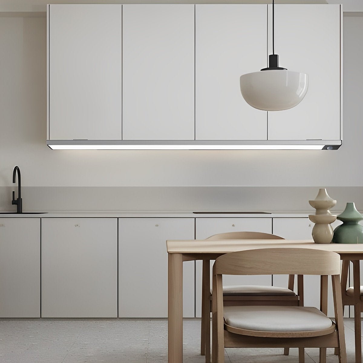 Cabinet Light Aluminium 60.0 cm Motion Sensor USB Rechargeable Kitchen Wardrobe Under Cabinet LED Strip Lighting | Thomler