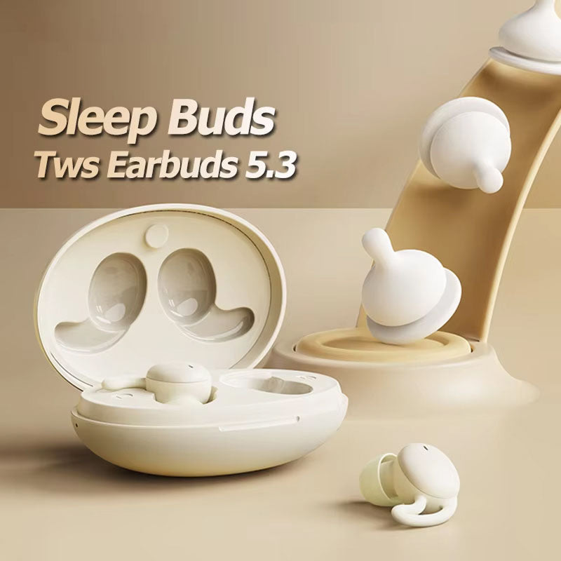 Sleep Earbuds with Passive Noise Isolation – Side Sleeper Comfort Design, 5-Hour Battery, Bluetooth 5.3, Touch Controls, Soft Silicone Fit | Thomler