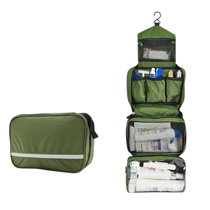 Hanging Toiletry Organizer with Multi-Compartment Design & Built-In Hook for Travel or Home | Thomler
