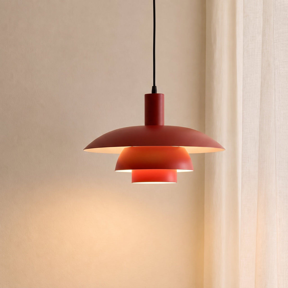 Scandinavian Metal Pendant Light with Integrated LED – Dimmable Ceiling Fixture for Dining Room & Kitchen – 11.4 in or 15.4 in Diameter | Thomler