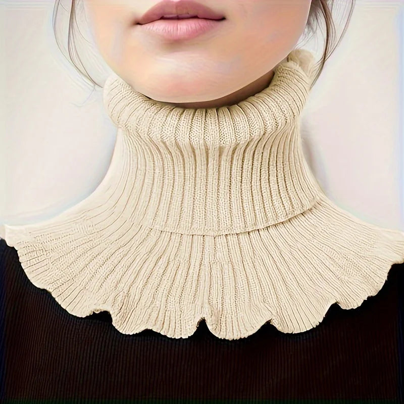 Faux Cashmere Turtleneck Collar Wrap – Soft Detachable Neck Warmer for Layering & Cold Weather Style | Thomler