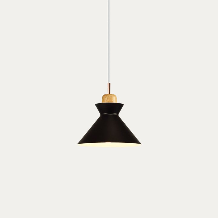Pendant Light Wood 11 in E27 60W Scandinavian Style Living Room Bedroom Ceiling Lamp | Thomler