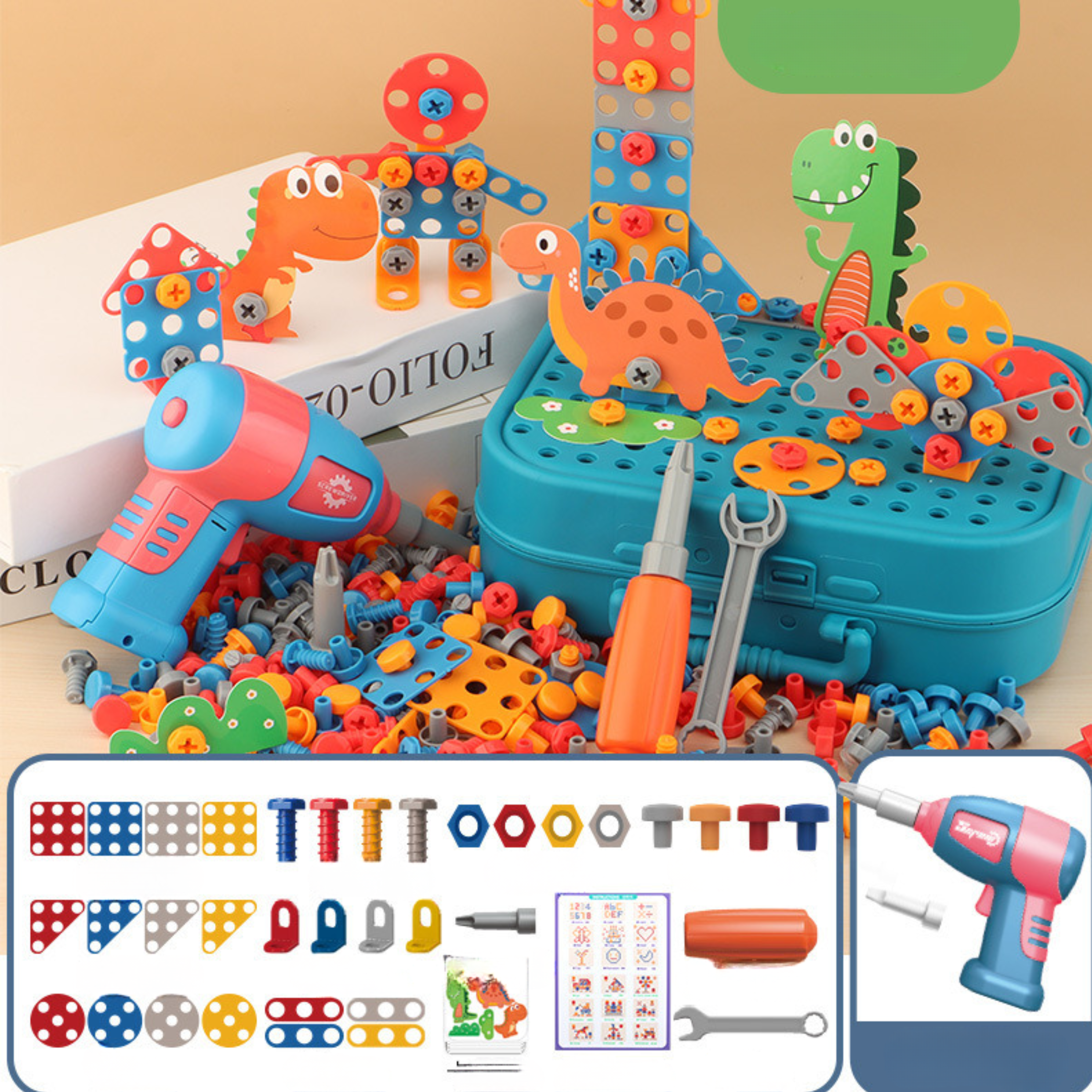 Children's Tool Set Montessori Toy Building Kit Educational Pretend Play Toolbox For Toddlers Fine Motor Skills Development | Thomler