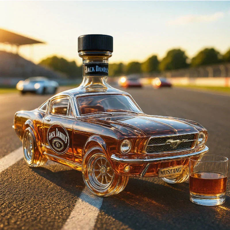 Vintage Bronco Horse Glass Spirit Decanter Bottle for Whiskey Bourbon Rum Bar Display Western Cowboy Collectible 24 oz | Thomler
