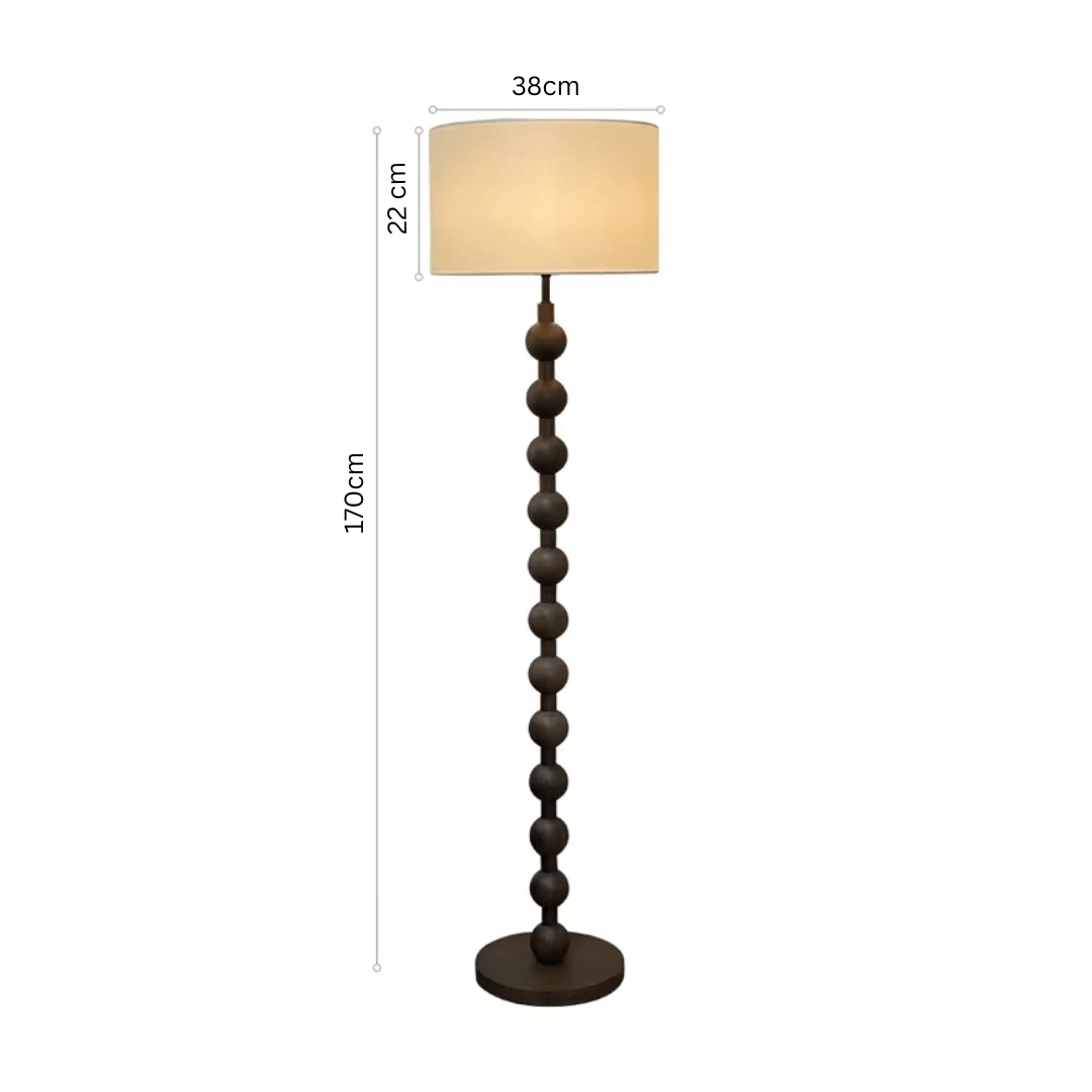 Floor Lamp Wood 170.0 cm Natural Linen Shade Living Room Bedroom Japandi Scandinavian Reading Light Ambient Lighting | Thomler