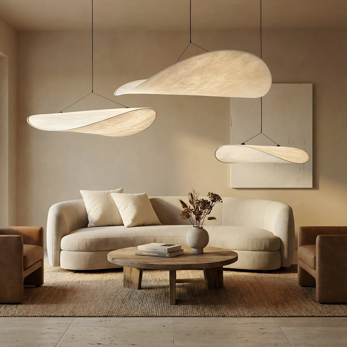 Cloud Silk Pendant Light, Japanese Minimalist Ceiling Fixture, Adjustable Hanging Lamp for Dining Room & Bedroom, Soft Ambient LED | Thomler